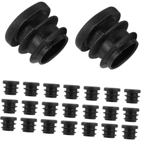de 50 embouts de pieds de chaise ronds en plastique noir