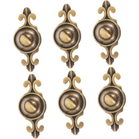 de 6 boutons de porte et tiroirs en laiton vieilli avec trou