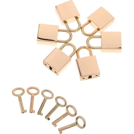 de 6 mini cadenas en alliage dor brillant avec cl petit