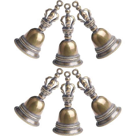 de 6 Pendentifs Clochette Vintage en Laiton Patin Petites