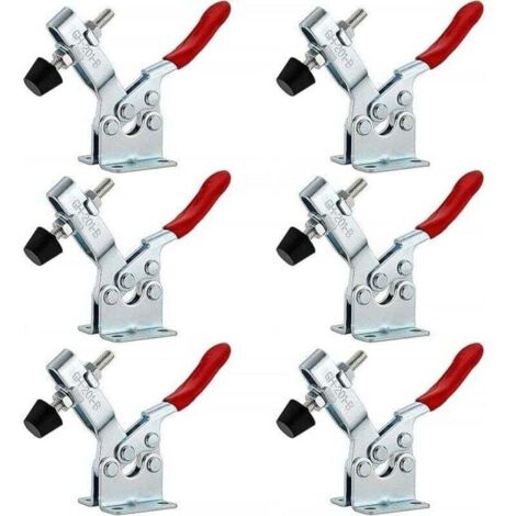 De 6 serre-joints horizontaux à bascule GH-201B, XU, Serre-joint bascule, Capacité serrage rapide, Tendeurs levier genou dégagement rapide pour machines, Menuiserie 90 198 KZQ - KZQ