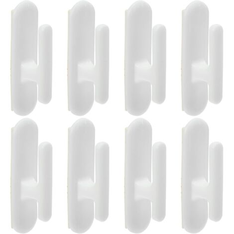 De 8 Crochets Taquets De Corde Rideau Auto adhsifs Blanc