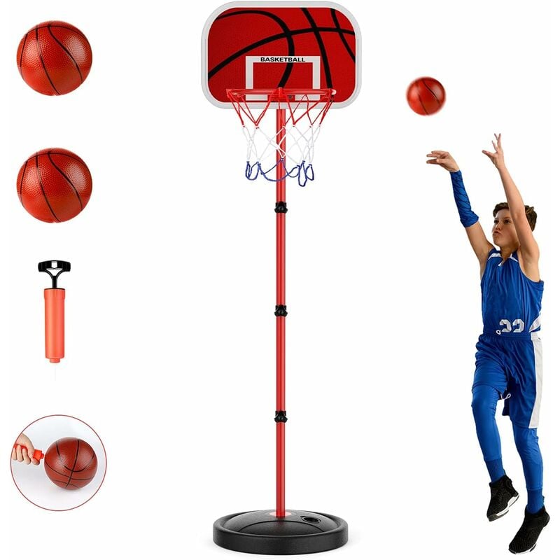 De basket-ball pour enfants , support de basket-ball 150 cm, panier de basket-ball réglable en hauteur, but, mini démarreur professionnel pour une