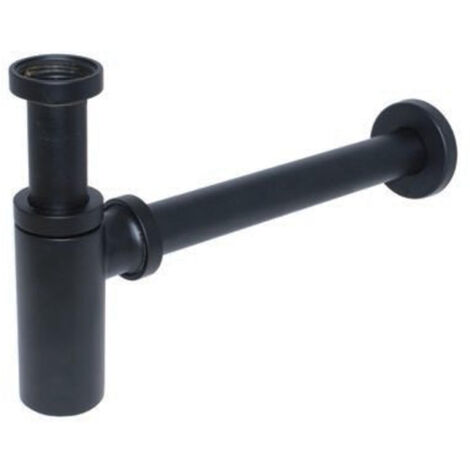 De beer Siphon design 5/4"x32mm avec tuyau mural noir mat