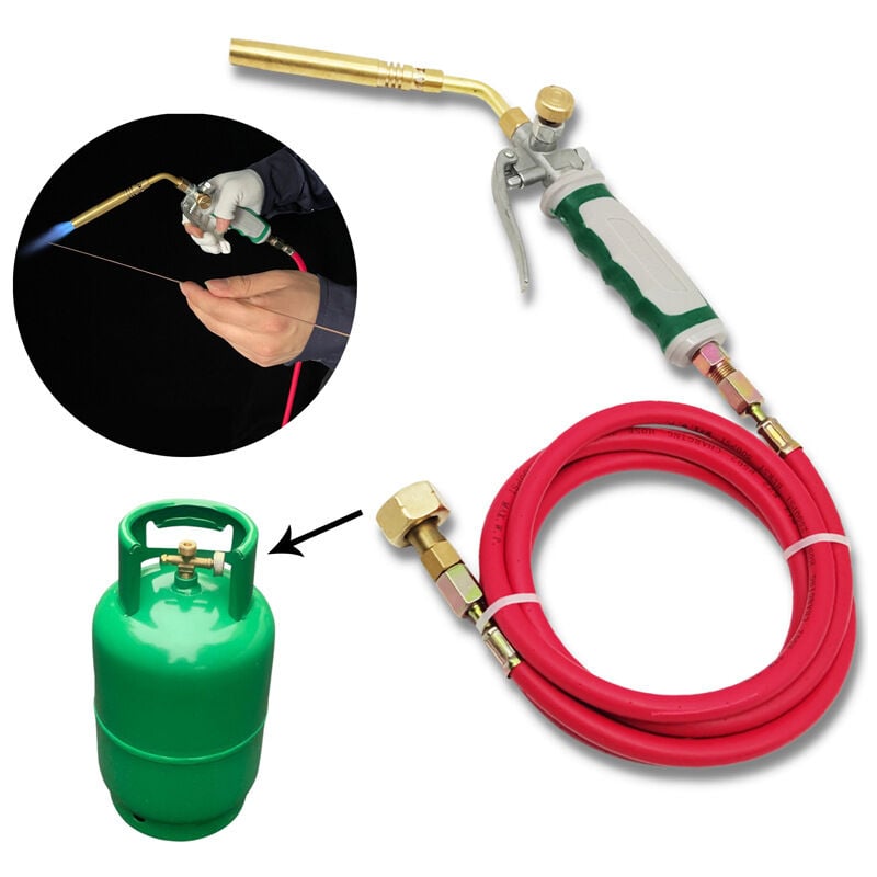 Coocheer - de Brasage Professionnelle à Double Interrupteur de Gaz Propane 1,6 m Tuyau D'Allumage Outil de Soudage à la de Gaz pour le Chauffage Du