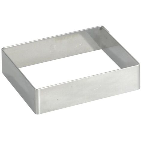 De Buyer 3905.12 - Forma inox quadrata per torte, altezza 2 cm, lato 12 cm 8x8cm