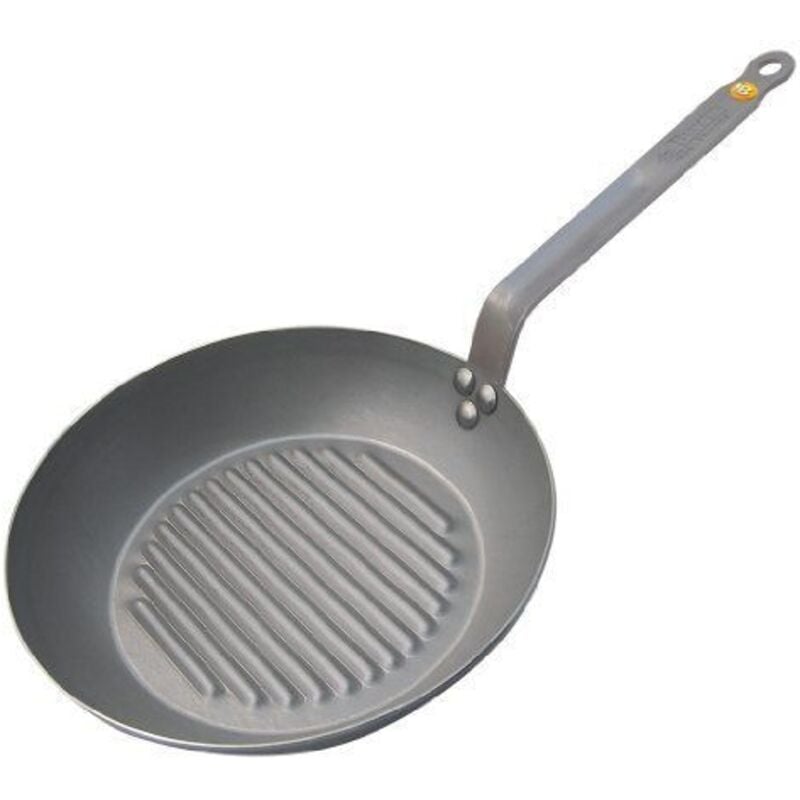 De Buyer - Poêle à griller Mineral b Element 32 cm Poêle en fer striée
