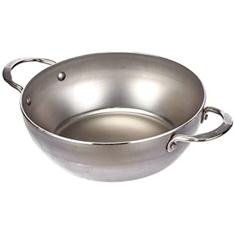 De Buyer 5654.24 Mineral B Elemento - Padella per Friggere in Ferro, 2 Manici, Diametro 24 cm