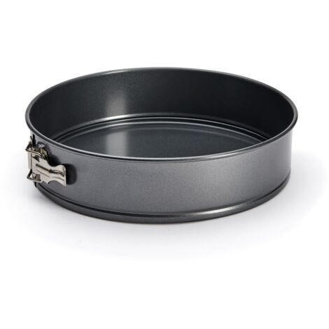 De Buyer Acciaio Antiaderente Stampo Torte Circolare con Bordo Removibile, cm 28, 4844.28, Rivestito, Nero, Diametro 28 cm