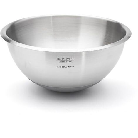 De Buyer acciaio Bastardella con bordo tondo inossidabile con fondo in silicone, 3373.24, Diam. 24 cm, cap. 36 L, spess. 0.7 mm, peso 0.5 Kg