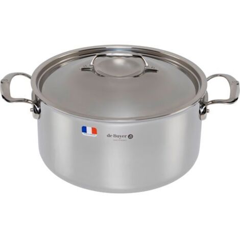 De Buyer Affinity Bratentopf Edelstahl mit Deckel 28 cm