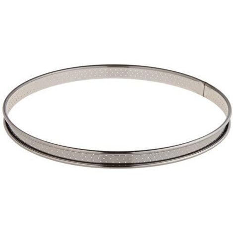 De Buyer circolare Stampo per torte ad anello perforato con bordo arrotondato, diam cm 26, 3093.26, acciaio inossidabile, Diametro 26 cm