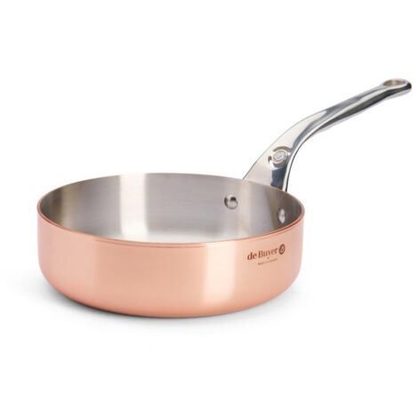De Buyer InoCuivre 6430.20, Padella in rame e acciao inox 2mm, Ø 20cm