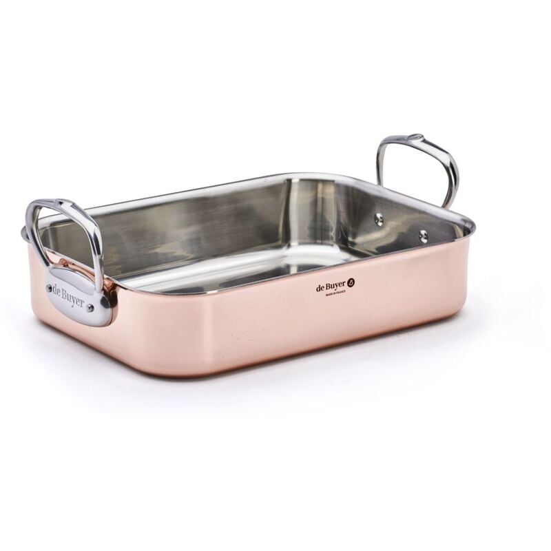 De Buyer - Inocuivre poêle à frire en cuivre avec deux poignées en acier inoxydable
