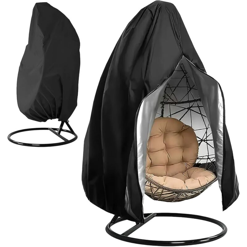 De chaise de terrasse à suspendre (190 x 115 cm) avec fermeture éclair pour extérieur, imperméable, coupe-vent, anti-UV, durable, robuste, protection