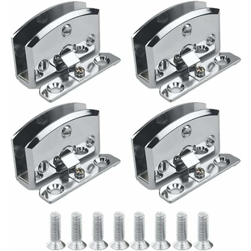 Lucky-88 - de charnières(Argent) de porte en verre vitrine armoire à vin clip charnière de porte pièces de rechange, adapté pour le verre de 5-8 mm