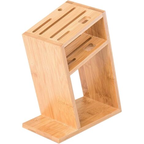 De Couteaux Cuisine Inclin En Bambou Naturel Porte couteaux