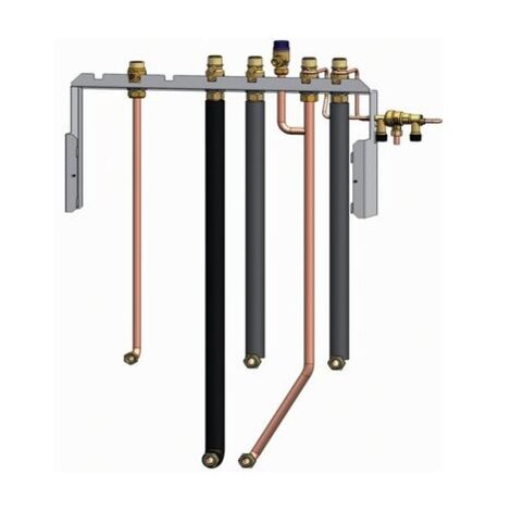 De Dietrich – Kit de raccordement hydraulique droit pour chaudière – Tuyau gaz flexible – Filetage plomberie – Largeur 684mm – Pression maximale 6 bars
