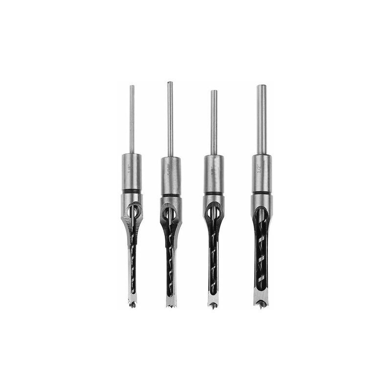 De Forets À Trou Carré Forets Lot De 4 Ensembles À Bois Trou Carré Trou Foret Carré De Perçage Mortaiser Burin