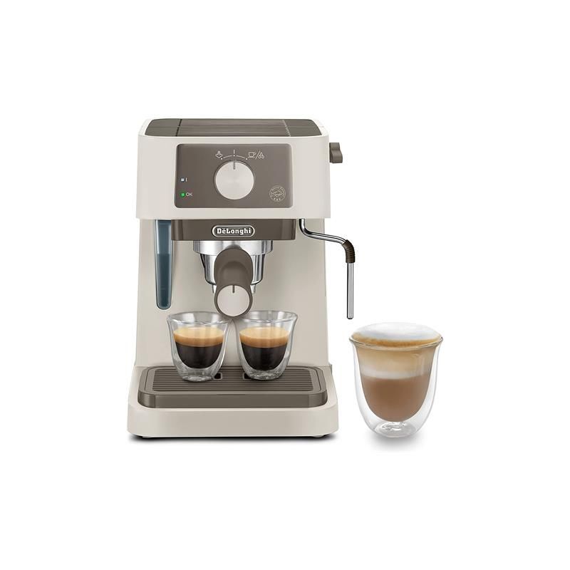 Image of De longhi macchina da caffè espresso semi automatica stilosa ec235.cr serbatoio 1 lt. potenza 1000 watt colore crema - 8004399025738