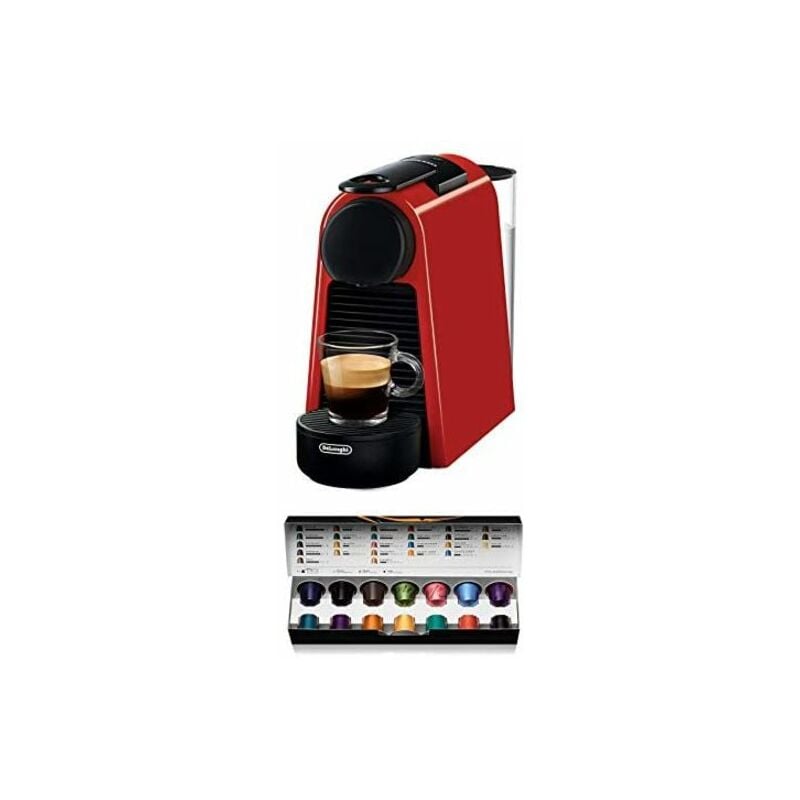 Image of EN85.R Essenza Mini Macchina da Caffe' Sistema Nespresso Potenza 1150 w Capacita' 0,6 Litri Flow Stop Funzione Latte Rosso - Delonghi