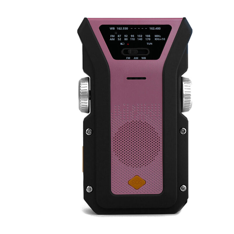 Radio solaire d'extérieur multifonctionnelle à manivelle rechargeable, portable, pour camping, randonnée, pêche, avec fonction lumière