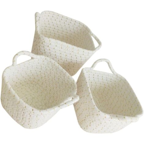 de Paniers de Rangement Corde de Coton Tiss e Organiseurs D