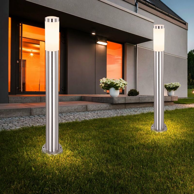

Lámpara de pie para parque al aire libre, foco de jardín, acero inoxidable, 1 hoja en un juego que incluye bombillas LED