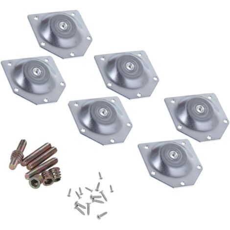 de pieds de table en fer argent kit de 6 pi ces avec patins