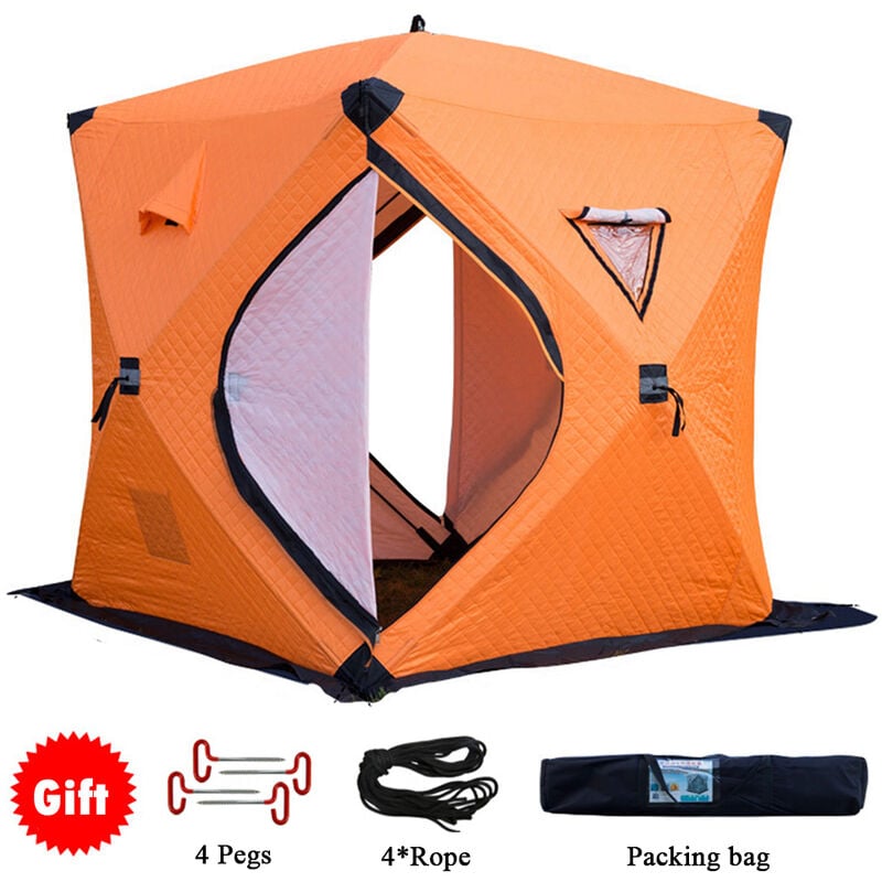 Asupermall - De Plus En Coton Epais Tente De Peche Hiver, Orange