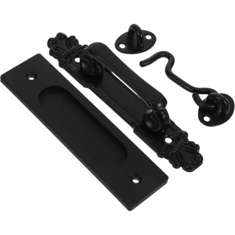 de poign e de porte noirs avec loquet pour portes de grange