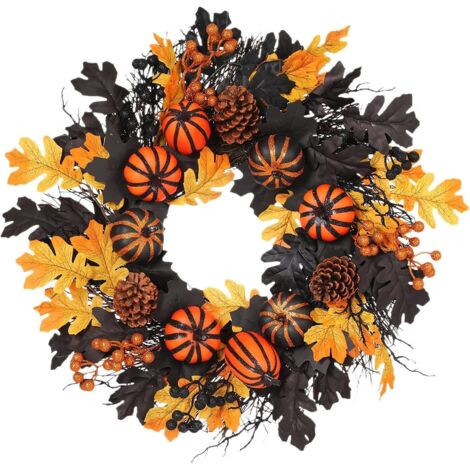 de Porte Halloween Artificielle Guirlande Halloween Feuilles