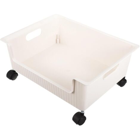 de Rangement Roulettes en Plastique PP Moyen Format Ivoire
