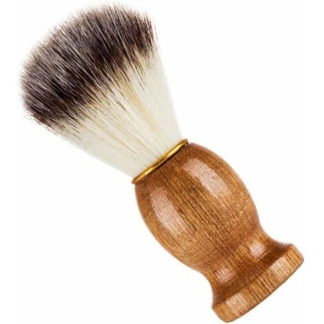 de Rasage, Blaireau à Manche en Bois Massif, Fabriqué à la Main en Véritable Poil de Blaireau, Une Peau Douce, pour le Rasage Humide avec le Rasoir