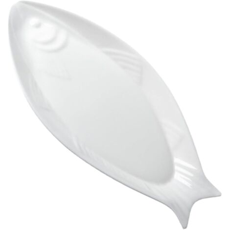 de Service C ramique Blanc pour Poisson Plat de Table M