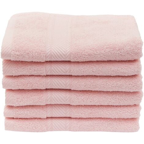 Set 6 Asciugamani da bagno Rubrum in 100% cotone, colore rosa e fucsia