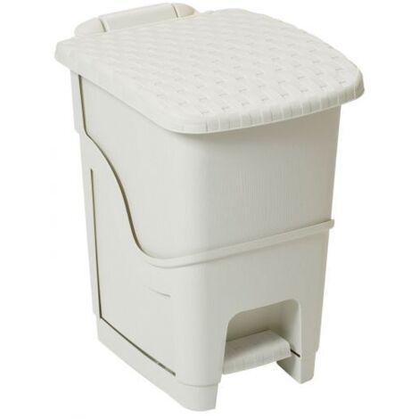 Dea Home Z441M008 Pattumiera Rattan Bin, 18 L, 28x35x40, Milk White