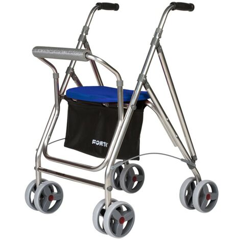 Déambulateur pliable à 4 roues Couleur bleu Fait en Aluminium Modèle Kanguro HD FORTA