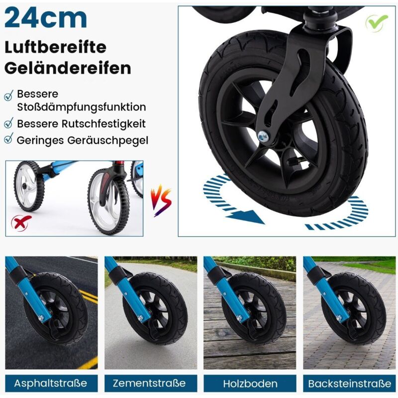 Deambulateur pliable et leger avec siege en aluminium jusqua 160 kg fauteuil roulant et deambulateur de voyage 2 en 1 bleu