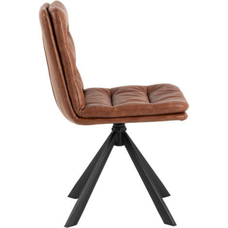 Dean chaise de salle à manger PU cuir marron.