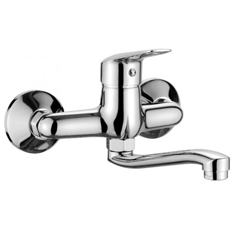 Deante BMO050M wandmontierter Waschtischmischer - chrom, thermostatisch, klappbarer Auslauf