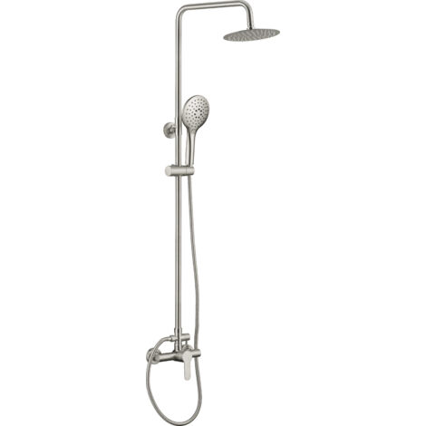 Deante  Douche pluie 3-fonctions - Acier brossé - Avec robinet mélangeur - Confort et design élégant