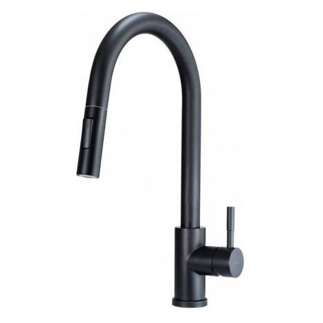 Deante Lima grifo de cocina negro mate caño extraíble