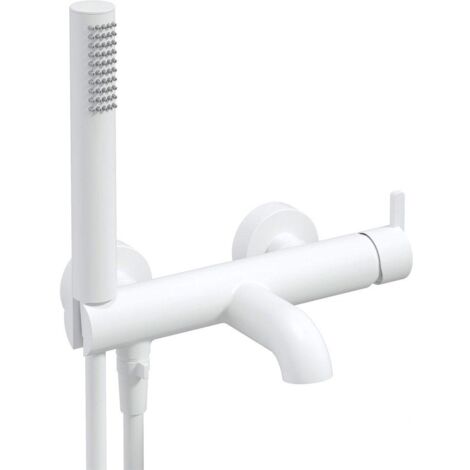 Deante Robinet de baignoire avec douchette - Blanc mat - Design élégant et moderne - Haute qualité