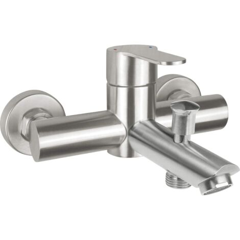 Deante  Robinet de baignoire mural Lupo - Acier brossé - Élégant, durable, moderne