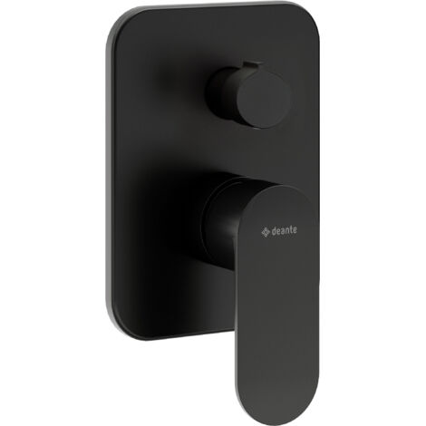 Deante Robinet de douche encastré Alpinia - Noir mat - Design minimaliste - Installation facile