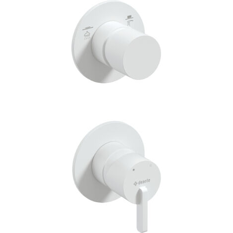 Deante  Robinet de douche encastré - Modèle Sila - Blanc mat - Design minimaliste - Fonctionnalité pratique