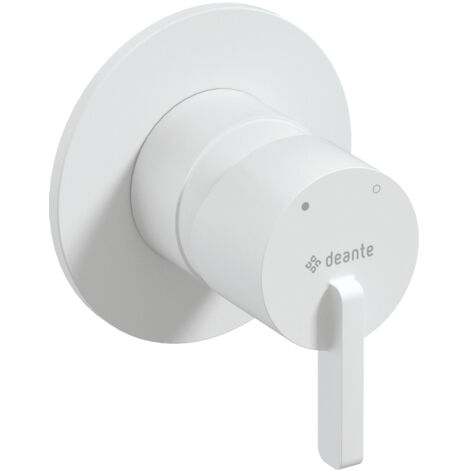 Deante  Robinet de douche encastré Sila - Blanc mat - Design minimaliste - Haute qualité en laiton