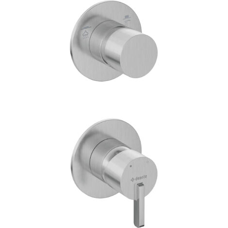 Deante Robinet de douche encastré - Silia - Acier brossé - Design minimaliste - Fonctionnalité optimale