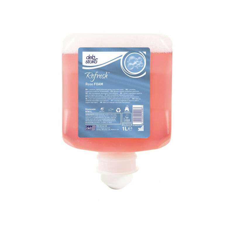 DEB Rose Foam Hand Wash - 1 Litre Cartridge - RFW1L